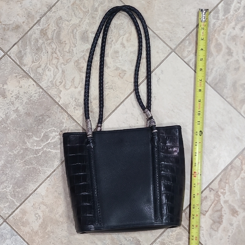 Brighton Black Croc-Patterned Shoulder Bag - Picture 6 of 7